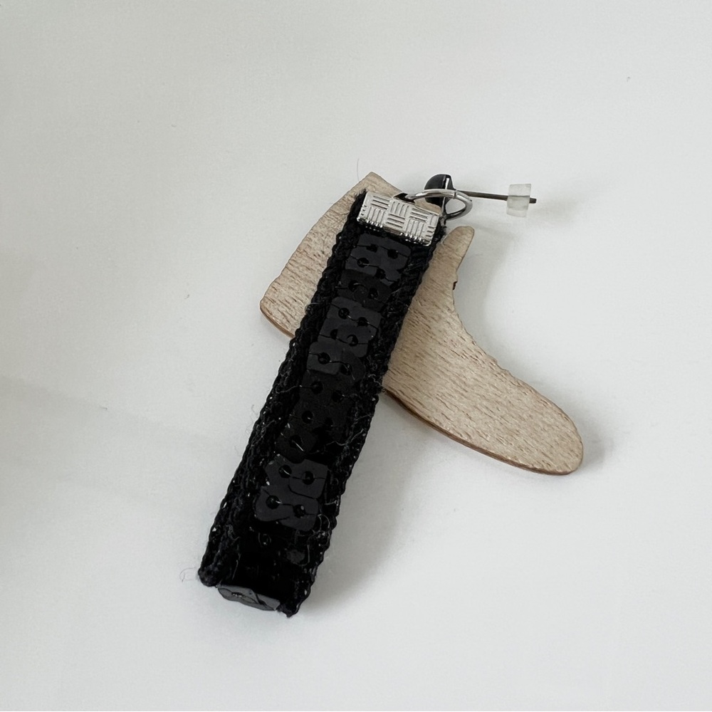 Black Converse Sneaker Drop Down Single Stud Earr… - image 3